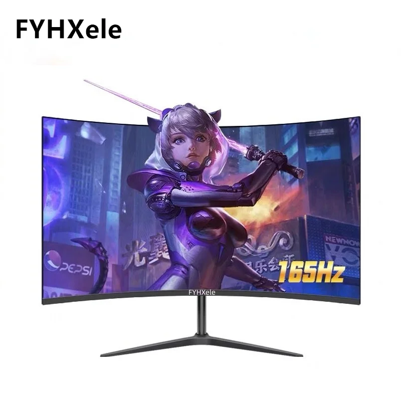 

27 Inch 1K/2K 165hz Curvo Screen Gamer Monitors 10Bit LCD VA Displays For Desktop Displays 1MS HDMI/DP Support G-Sync Free-Sync