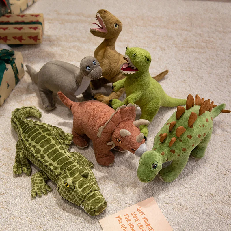 Image of Niedliches Dinosaurier-Plüschtier-Set, weich gefüllte Velociraptor-Plüschtiere mit Jurassic-Motiv für Kinder und Sammler, prähistorisches Geschenk, Dino-Liebhaber