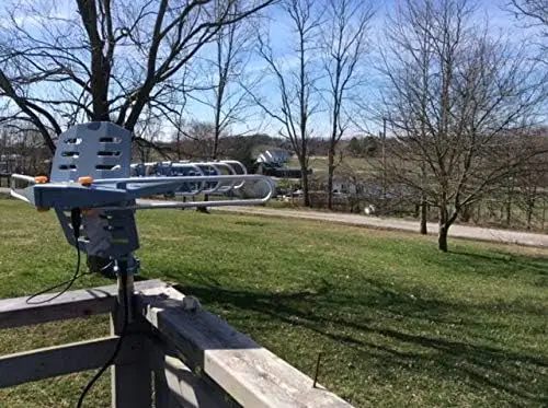

Антенна для наружного приема ТВ-сигнала с усилителем, 360°, доставка из США ° Моторизованное вращение, прием UHF/VHF на больших расстояниях, дистанционное управление