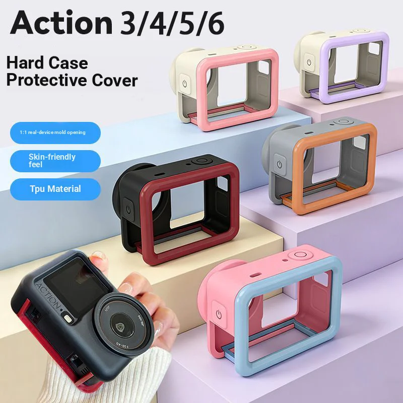Protective Hard Shell Suitable for DJI Action 3/4/5/6 Pro Cage Action Camera Accessories Drop-Proof Scratch-Proof Quick Release