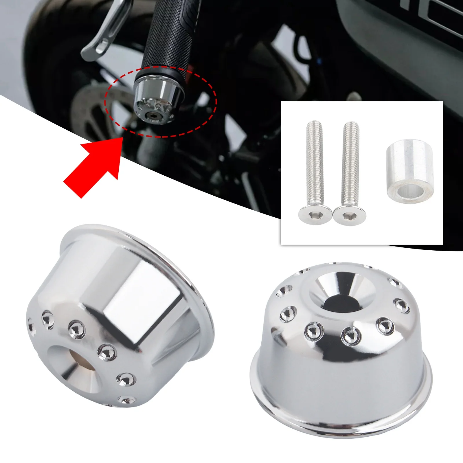 

Bar Ends Hand Grip Handlebar End Caps For Royal Enfield Bear Shotgun 650 Silver