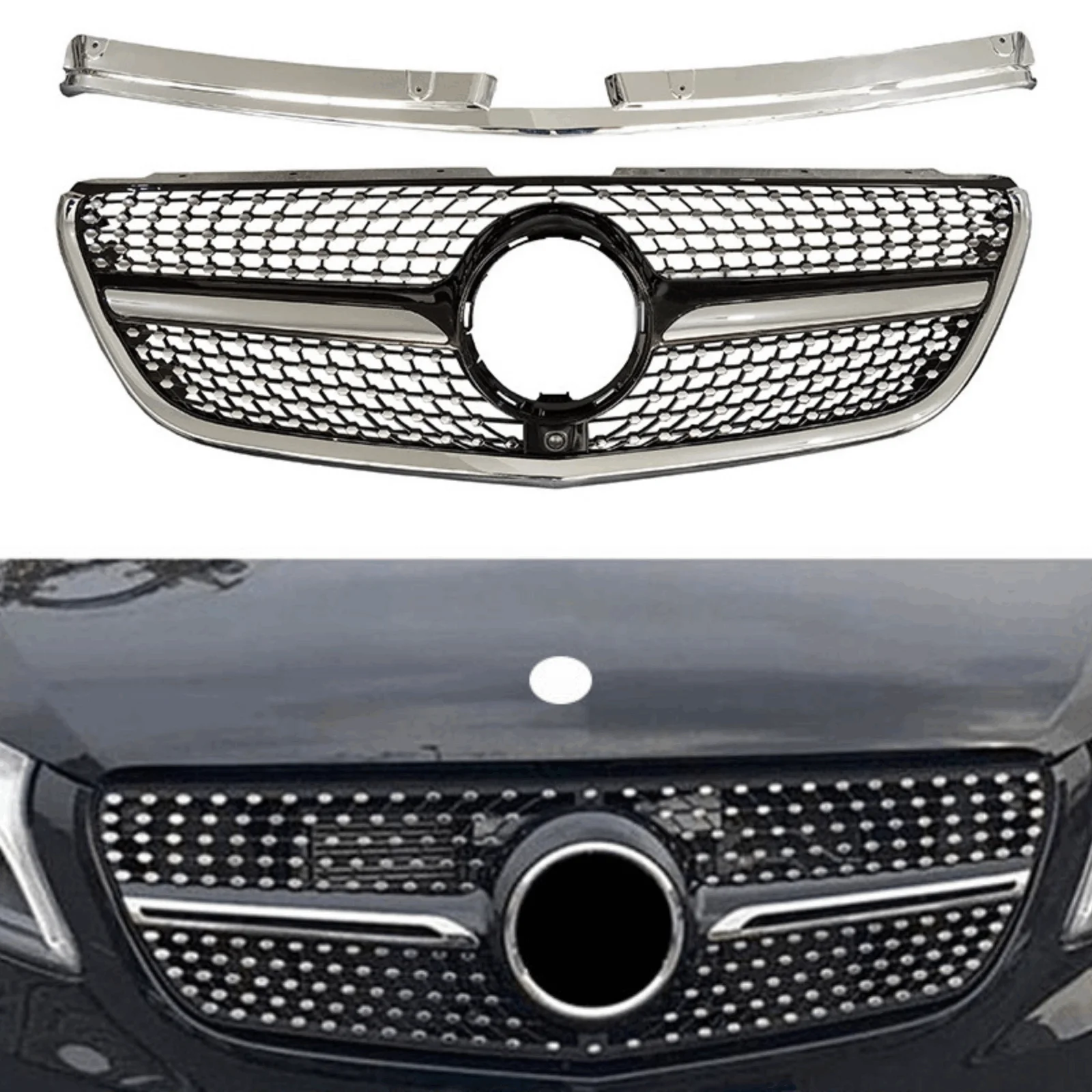 Car Front Racing Facelift Bumper Grilles For Mercedes-Benz W447 Metris/Vito-Class 2021+