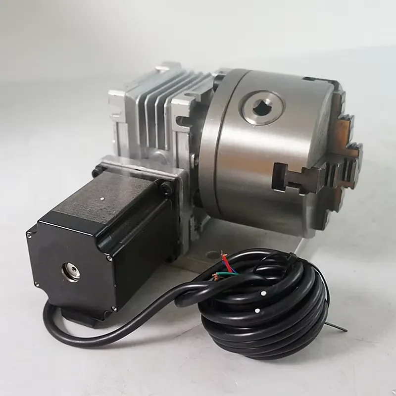 Numerical control router Indexing head Rotating shaft for three-dimensional sculpture 4 axes Tail seat 80 mm Holder 4 chuck