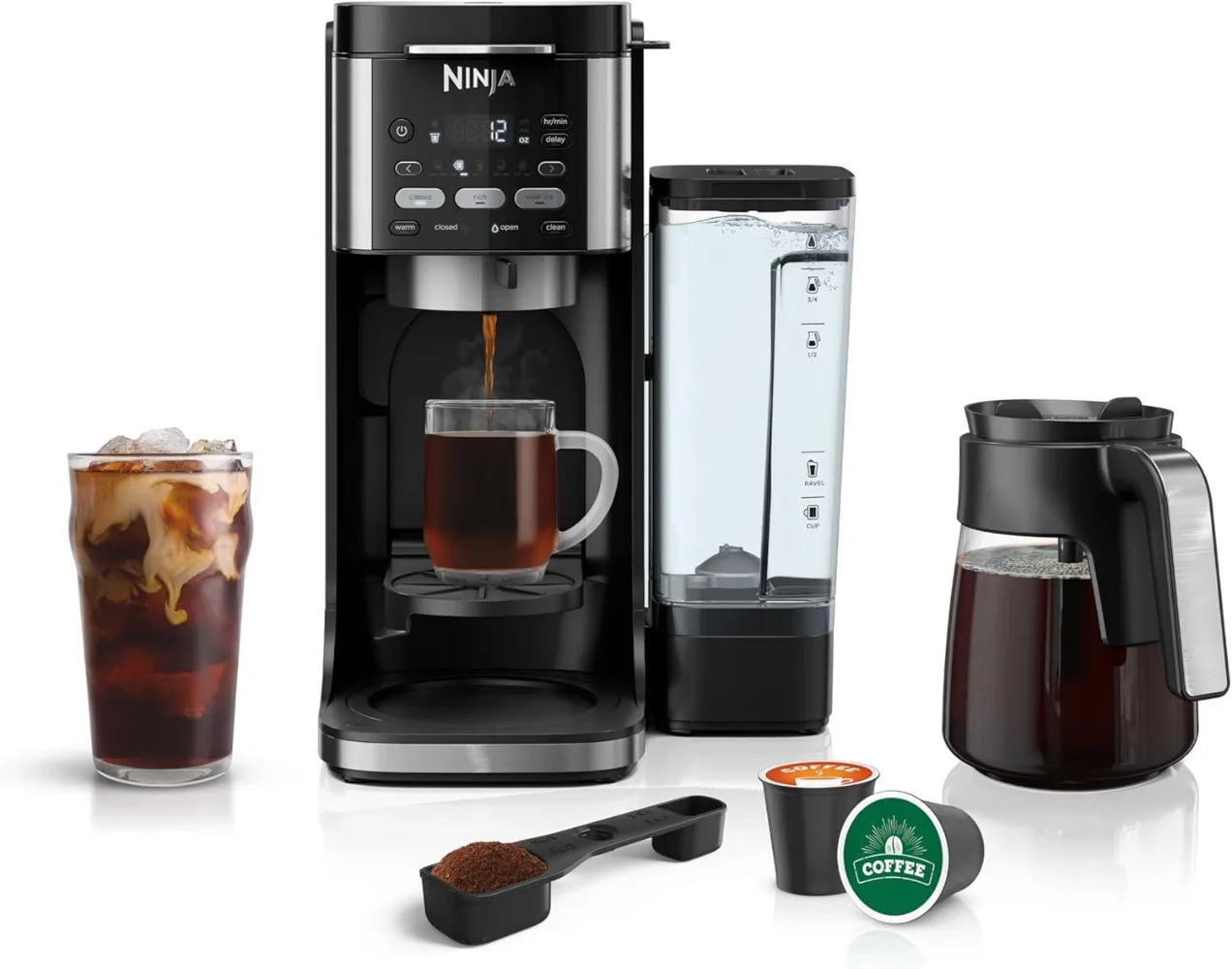 Ninja Drip Coffee Maker With K Cup Combo, DualBrew Pro Specialty Coffee Machine, Hot and Iced Coffee Maker Compatible