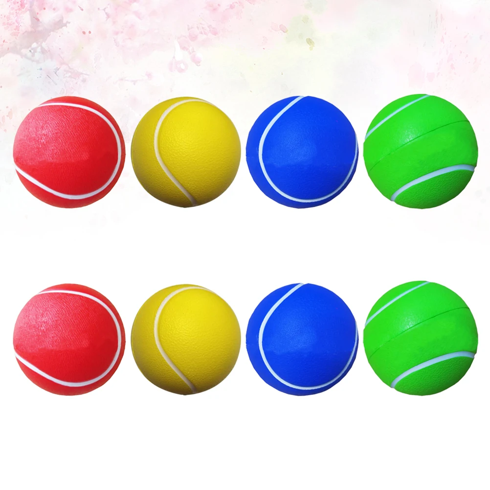 

8pcs Solid Tennis Balls Premium PU Bouncy Long Lasting Pressure Resistant Training Playing Accessories for Family Fun