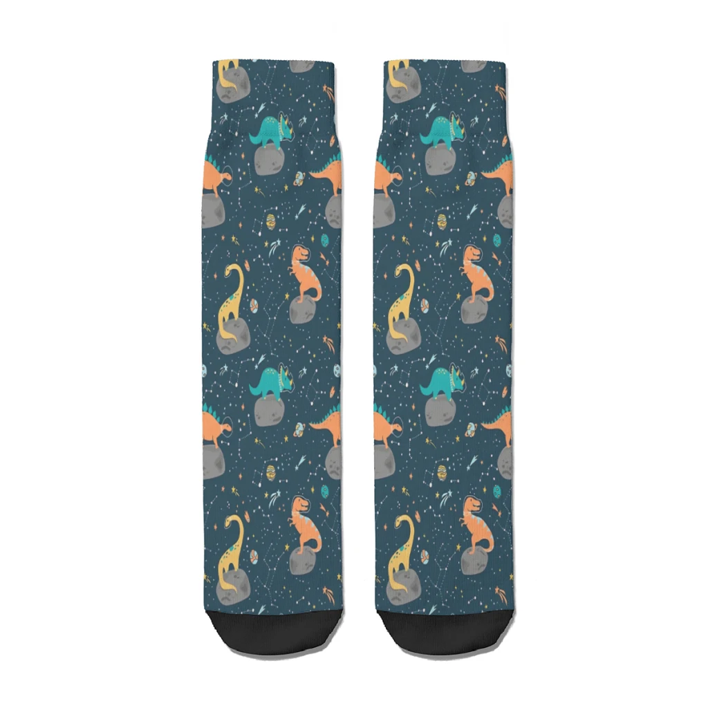 Dinosaurs Floating on an Asteroid  Straight Socks Male Mens Women Spring Stockings Polyester Harajuku