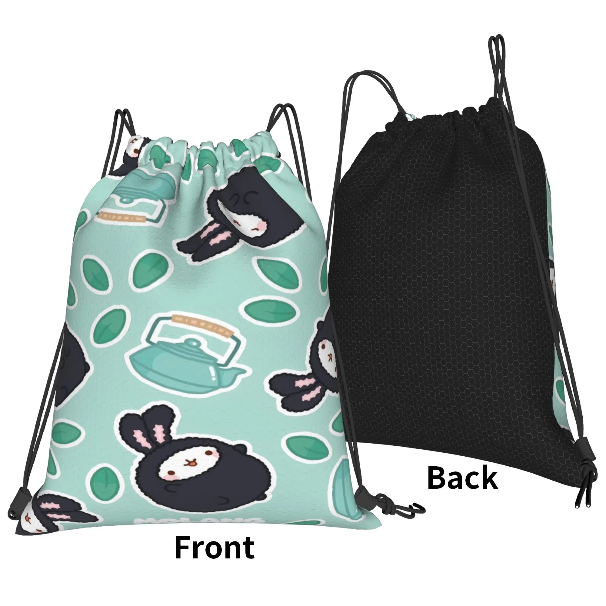 Molang Cartoon Backpacks  Foldable Minimalist Travel Custom Sackpack String Bags