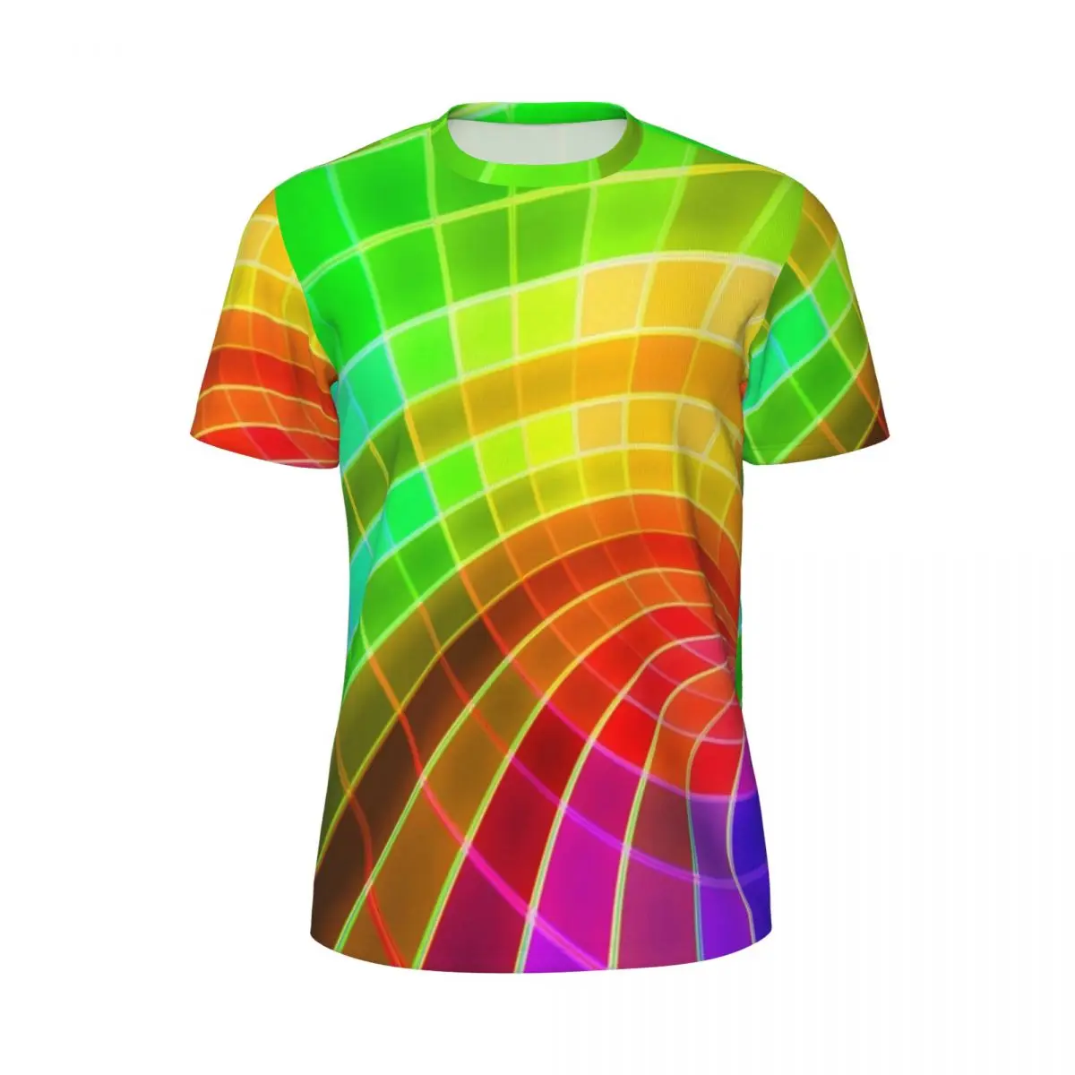 Bright Rainbow T Shirt Man Unique Colorful Swirl Y2K Fun Gym T Shirts Comfortable Summer Harajuku Tee Shirt Oversized Clothes