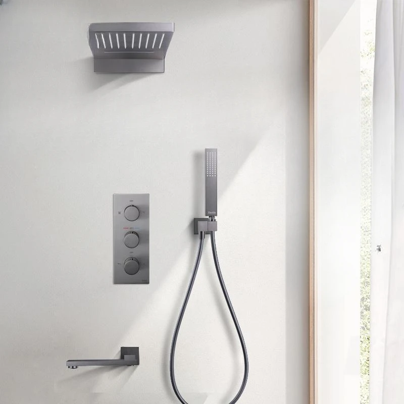 Deep space gray concealed embedded wall intelligent thermostatic shower shower set