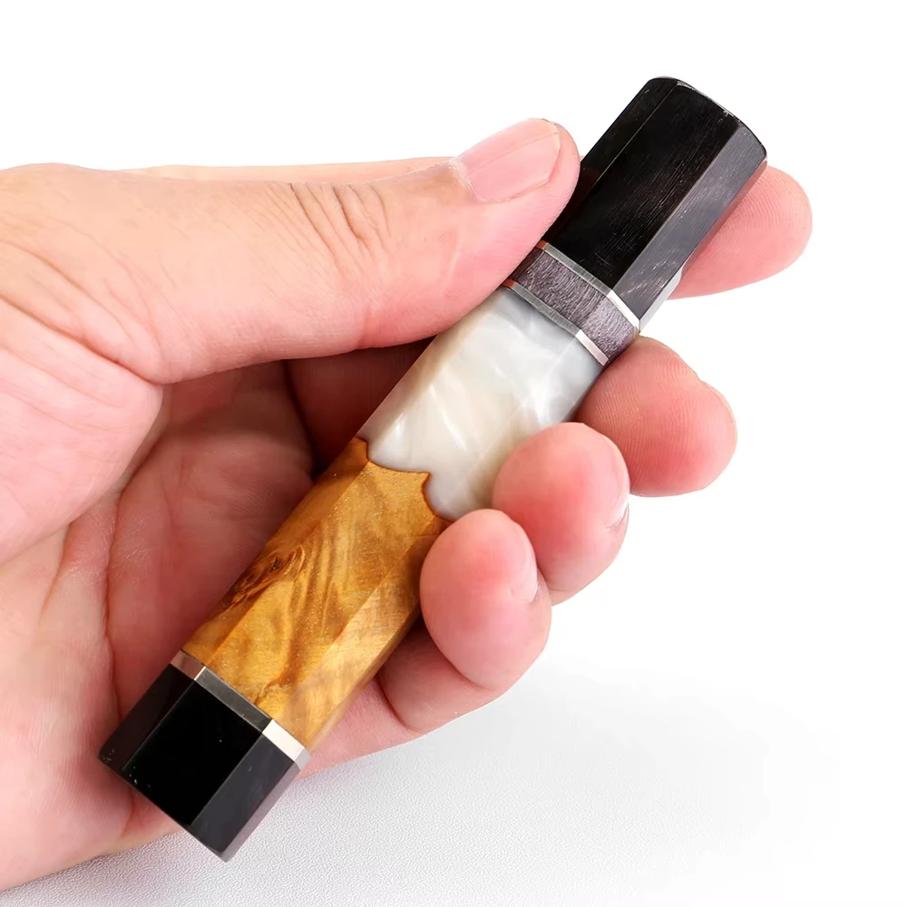 

XITUO Luxury handcrafted stable wood resin black horn handle with ergonomic polished grip for DIY kitchen knife accessories