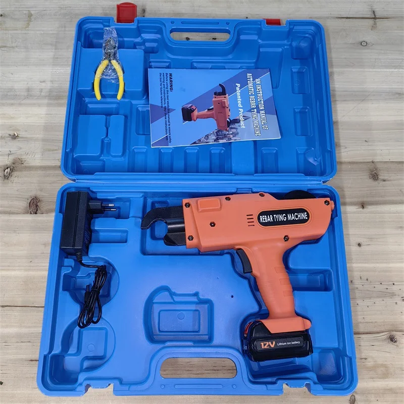 Cordless Rechargeable Fully Automatic Rebar Tying Machine, 12V 4500mAh Rebar Tier, Steel Bar Binding Tool for Construction