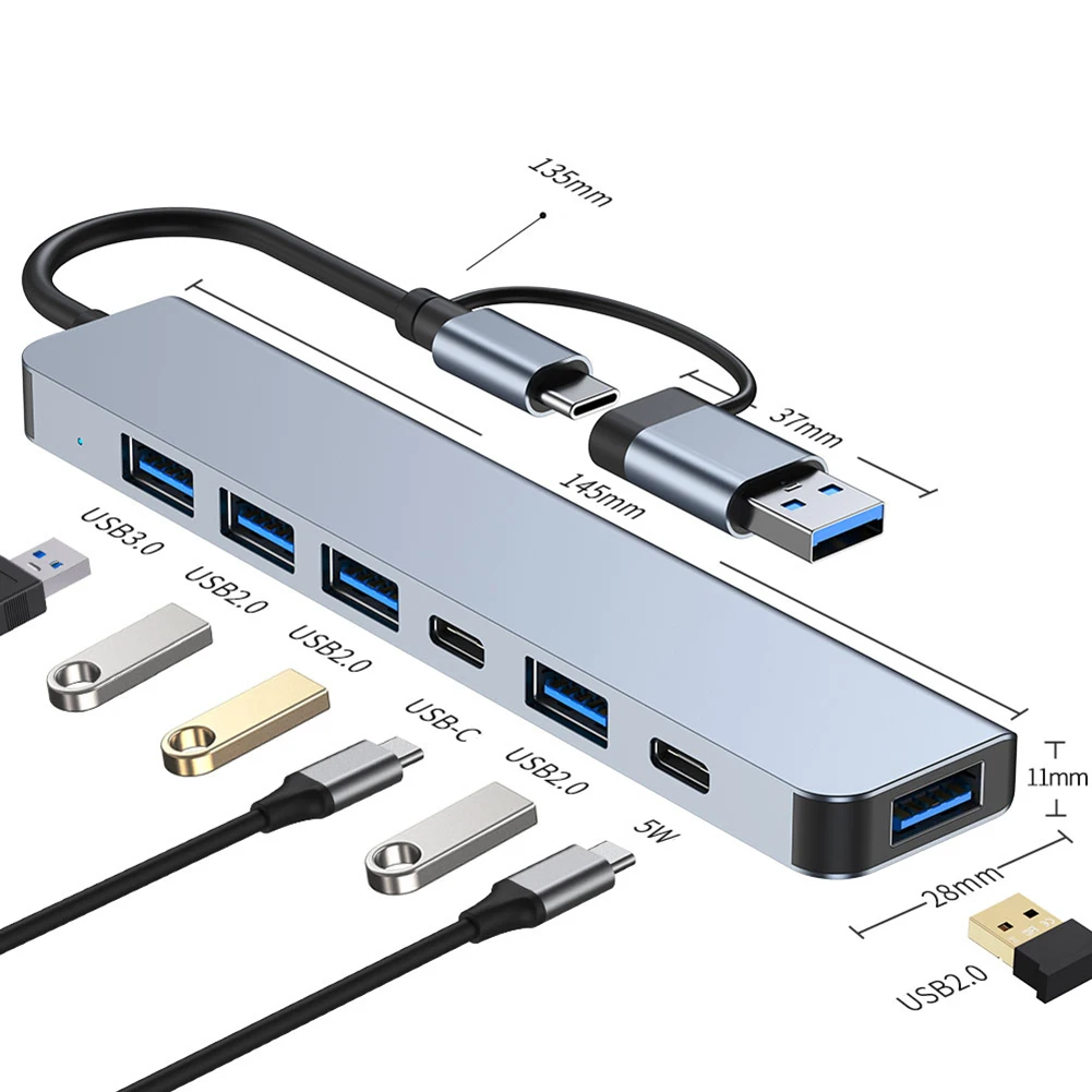 Exquisite-Multiport USB Hub 3.0 Multi USB Splitter 4 USB C Port 3.0 2.0 Ports Adapter Multiport Adapter For PC Laptop Computer H