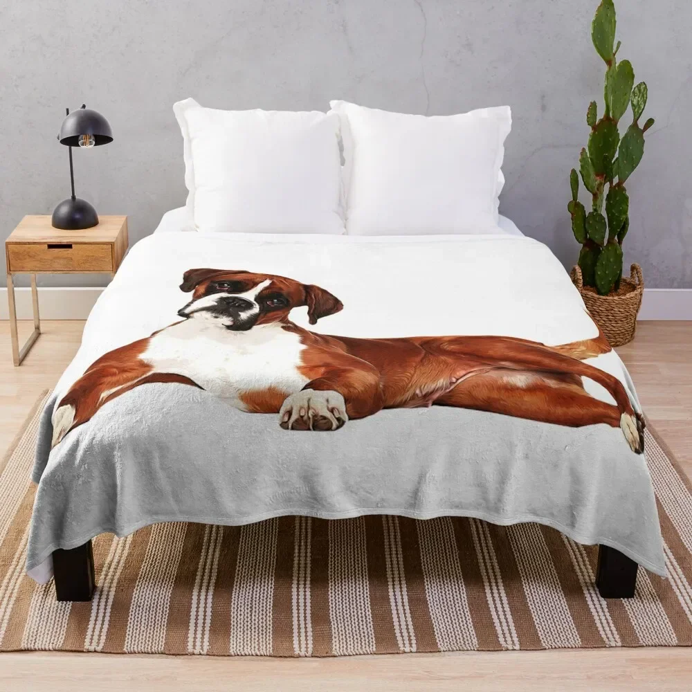 

Adorable Boxer Dog Throw Blanket Bed linens Personalized Gift Polar Blankets