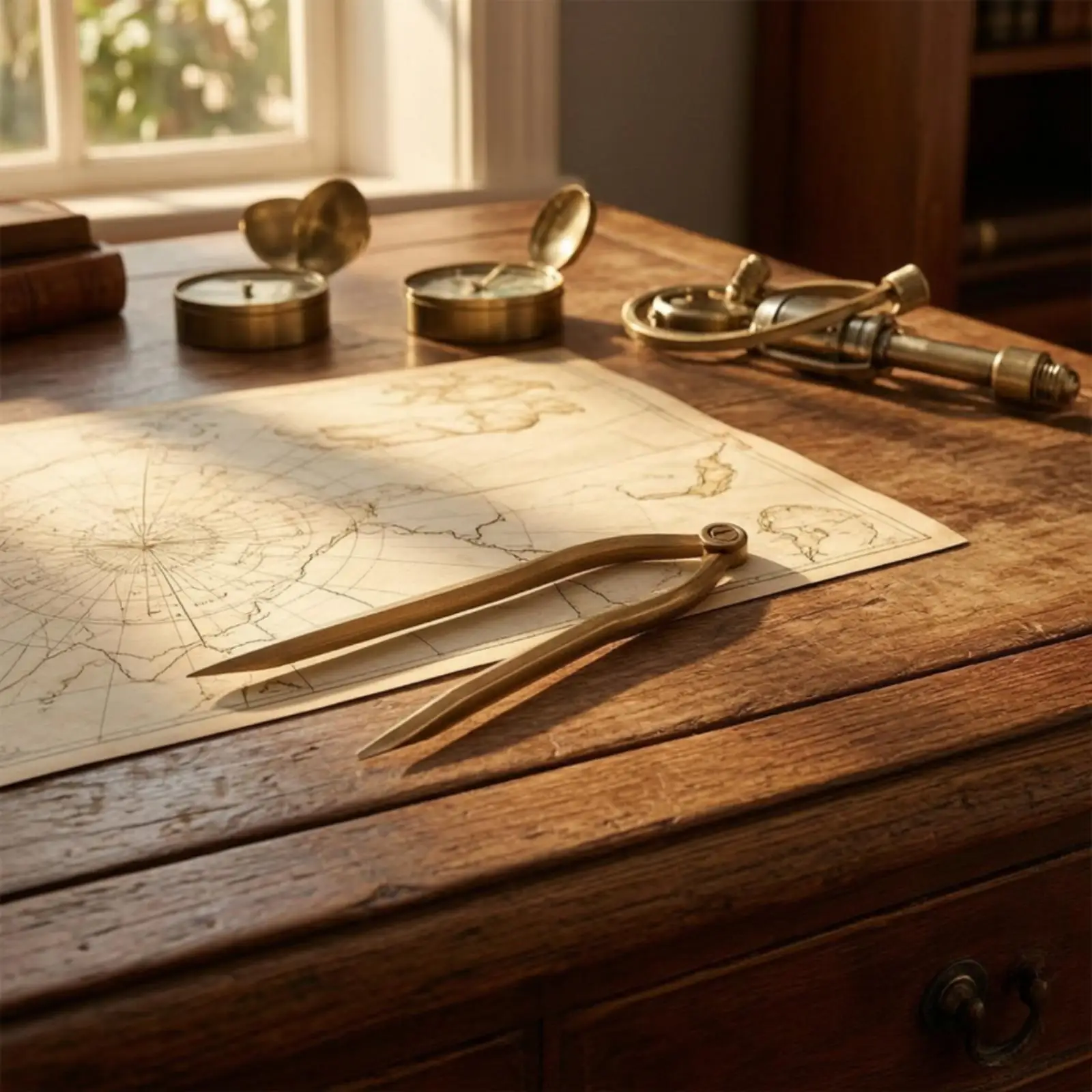 Premium Brass Compass for Drafting and Measuring with 180 Degree Hinge Lock for Engineering Design Work