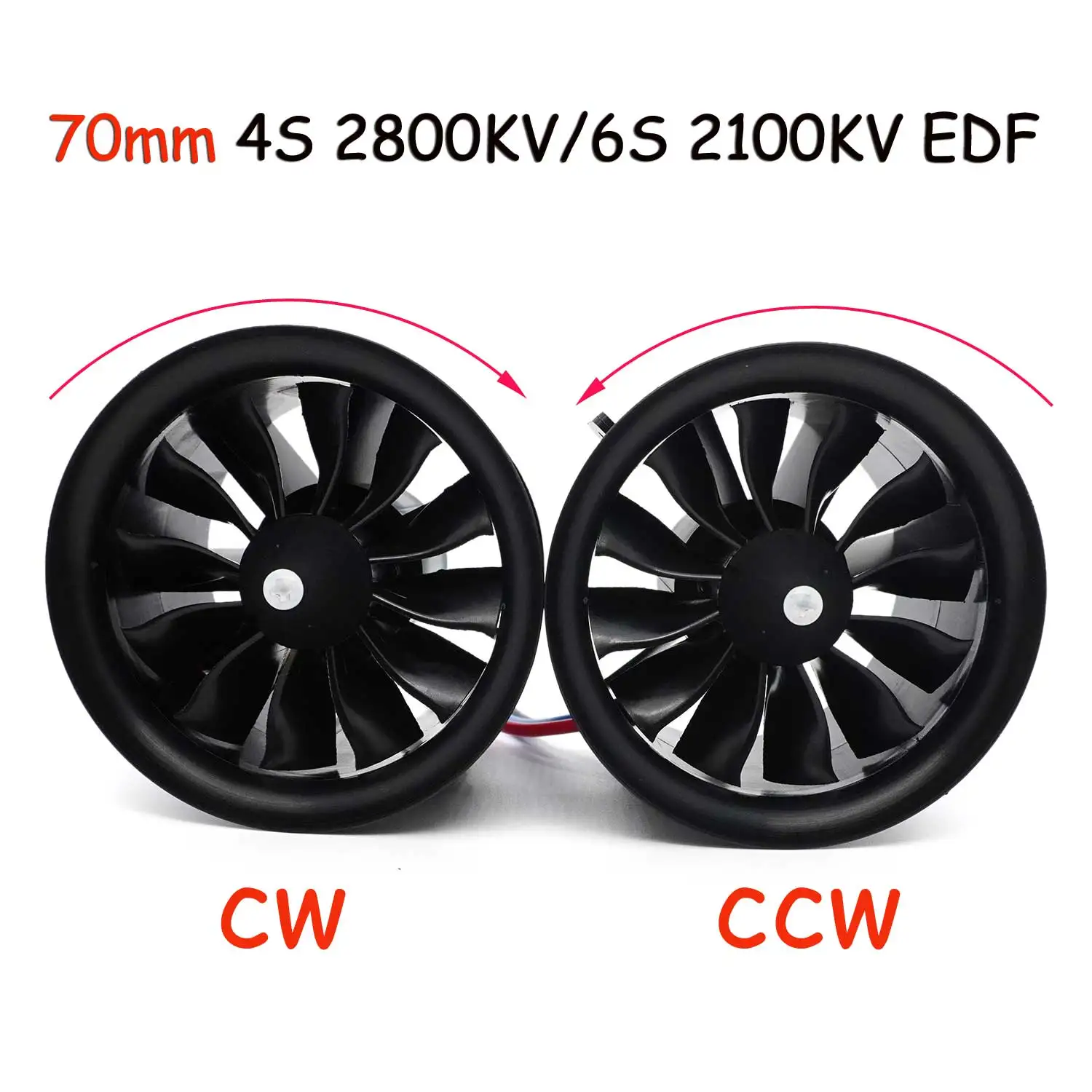 

Hobbyocean RC EDF Duct Fan 70mm with Brushless Motor 4S 2800KV 6S 2100KV 12-Blades for RC Airplane Model EDF Plane Jet RC Parts