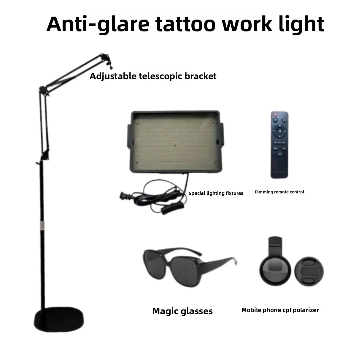 Bestseller Eye Protection and Fill Light for Tattoos, Camera Artifact, Adjustable Multi-functional Bracket CPL Tattoo Work Light
