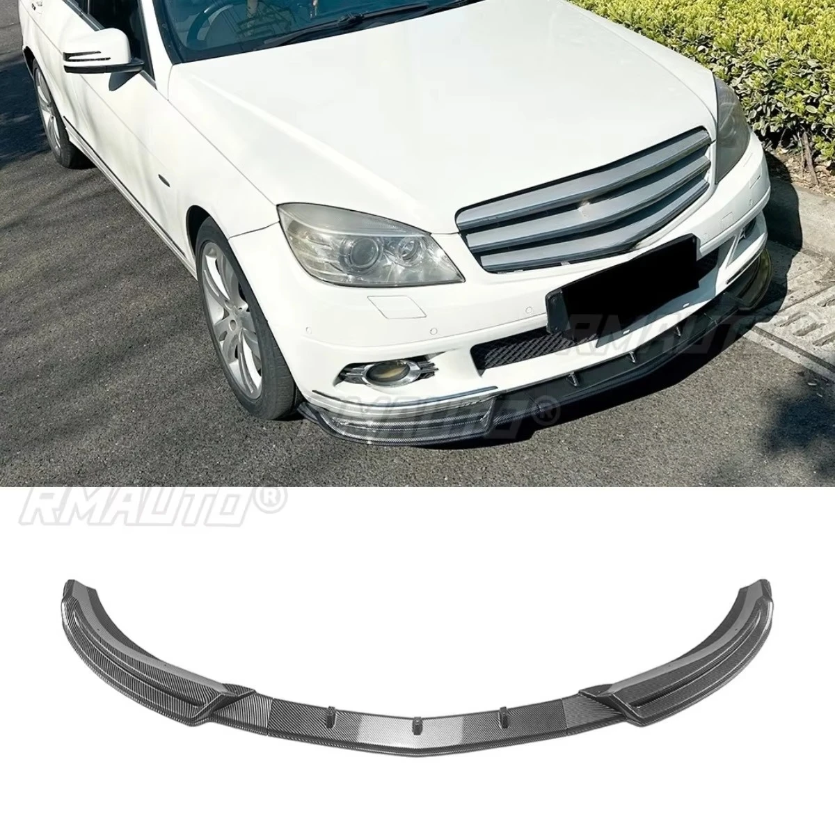 

For Mercedes Benz C-Class W204 2007-2010 Car Front Bumper Spoiler Lip Diffuser Modification Part Bumper Guard Protector Cover