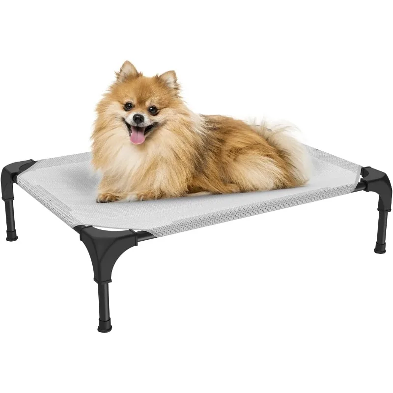 Cooling Elevated Dog Bed, Portable Raised Pet Cot with Washable & Breathable Mesh, No-Slip Feet Durable Dog Cots Bed for Indoor