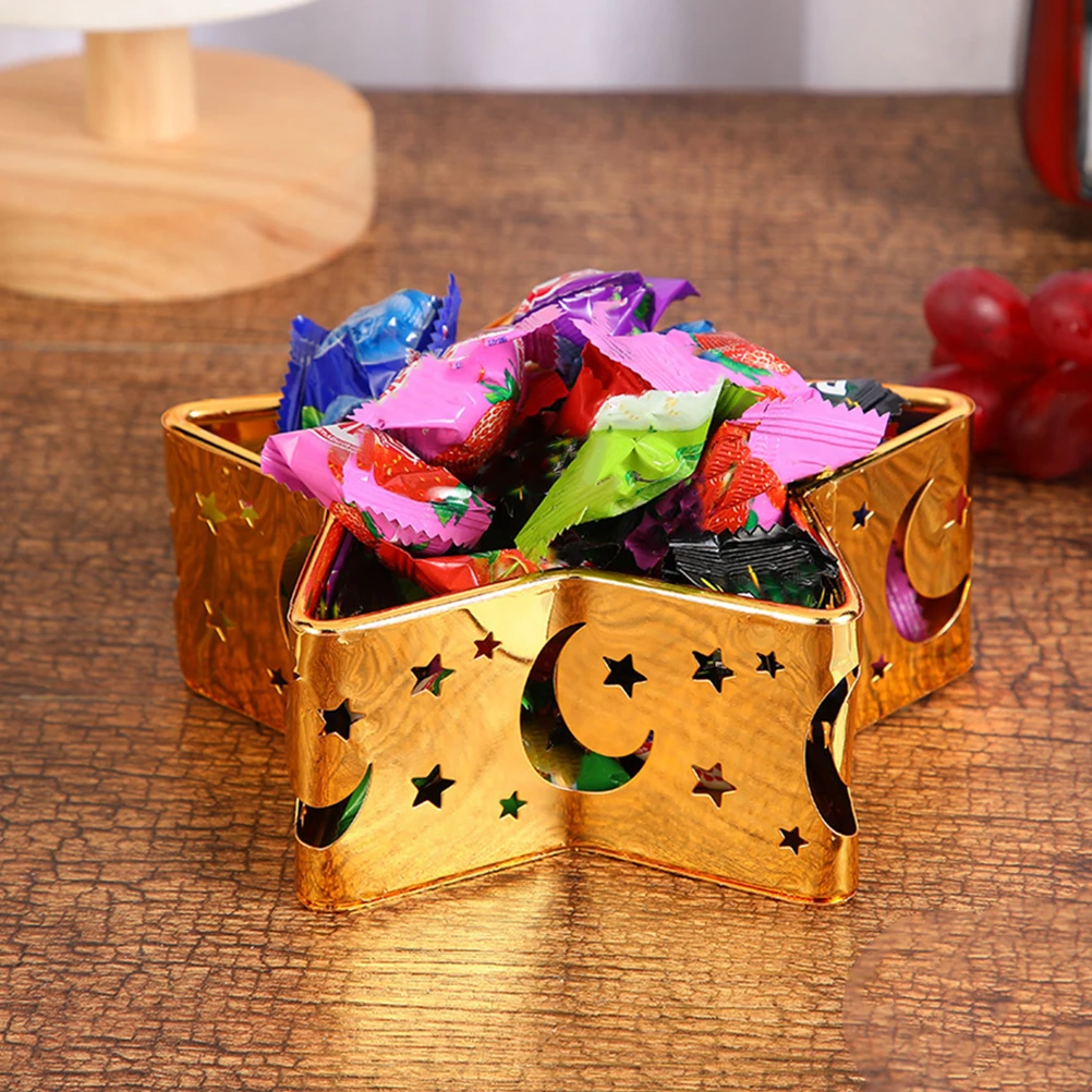 

Multi-purpose Iron Candy Plate Star Shape Serving Tray for Dried Fruits Nuts Chocolate Storage Elegant Dish Sturdy Snacks