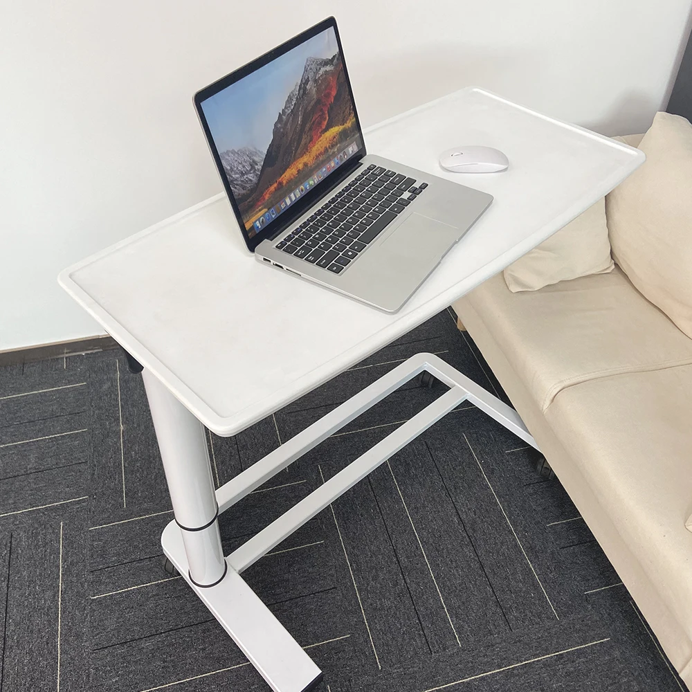 Modern Wood Home Adjustable Height 4 Castors Bedside Medical Overbed Dining Table