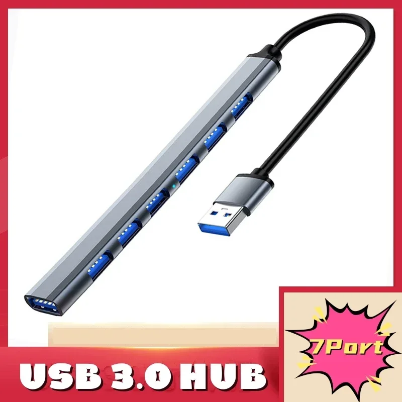 7 Ports USB 3.0 Type C HUB Expander Splitter High Speed OTG Adapter Docking Station For Laptop PC Hard Drive Mouse Keyboard