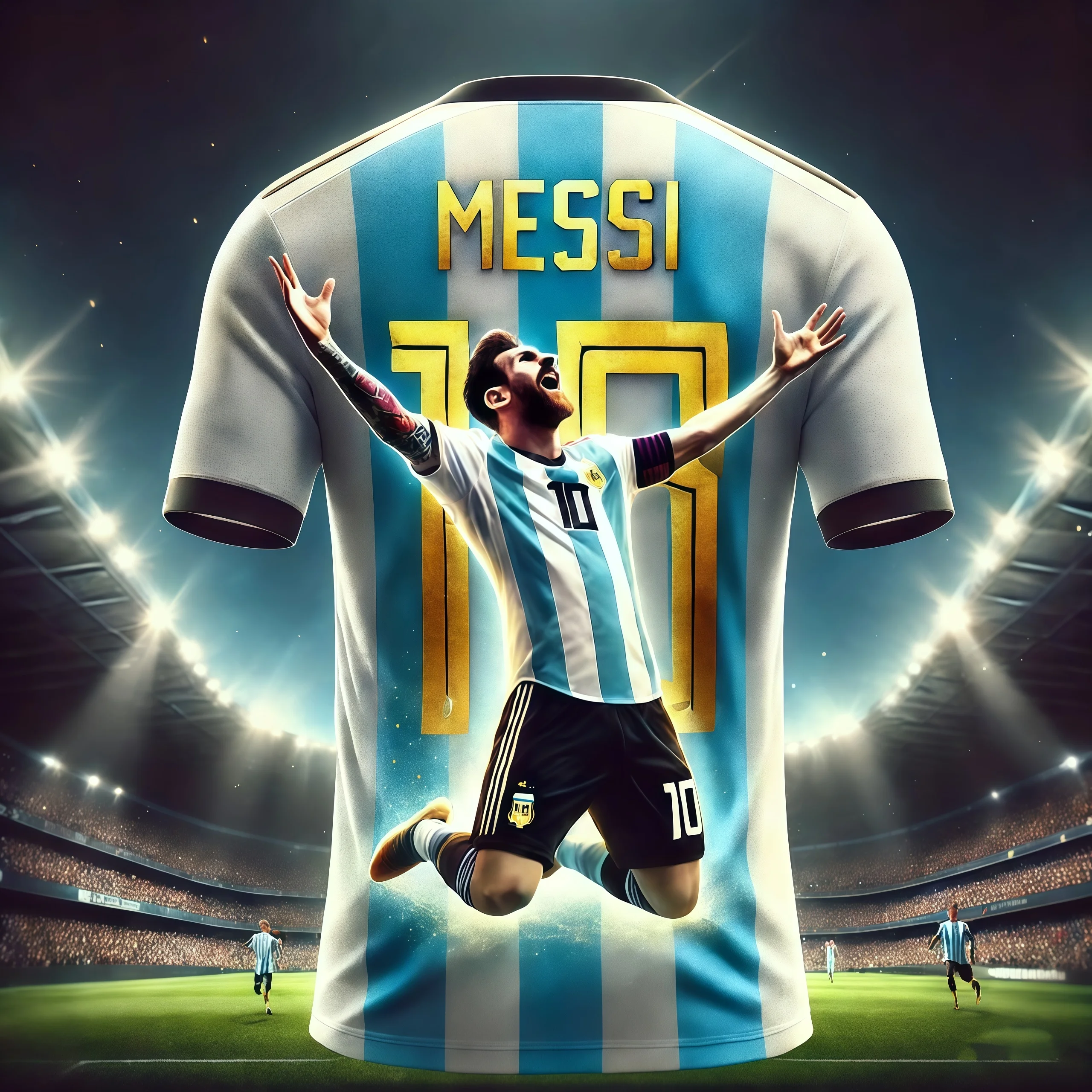 Messi Men's Celebration Commemorative Edition Sports T-shirt Quick Drying Breathable Comfortable Outdoor Daily Jersey