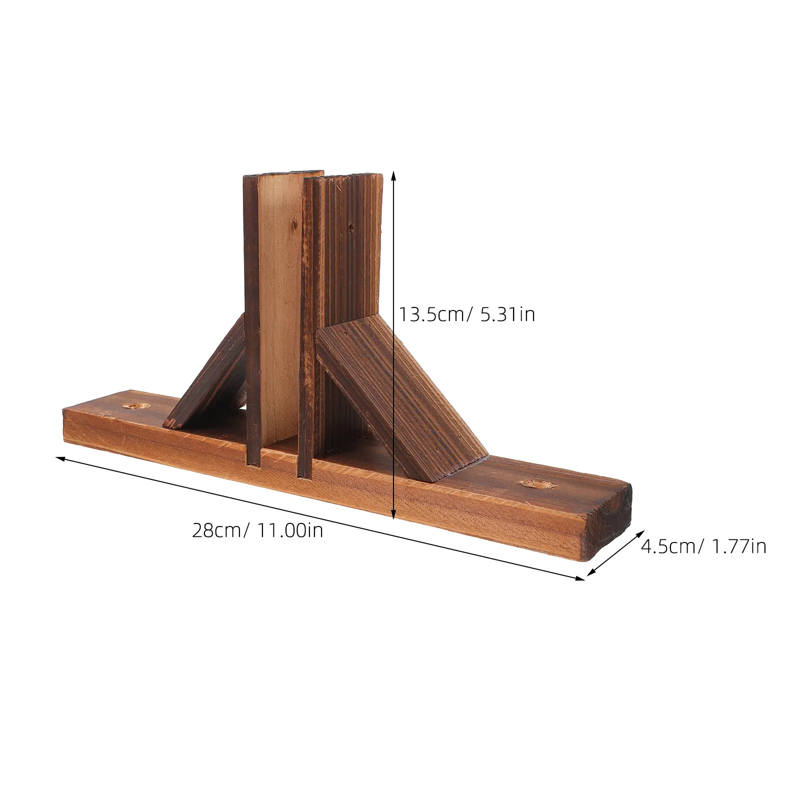 Wooden Fence Base Bracket Small Triangle Support Brackets Outdoor Garden Yard Fence Stand Holder Feet Lawn Patio Brown