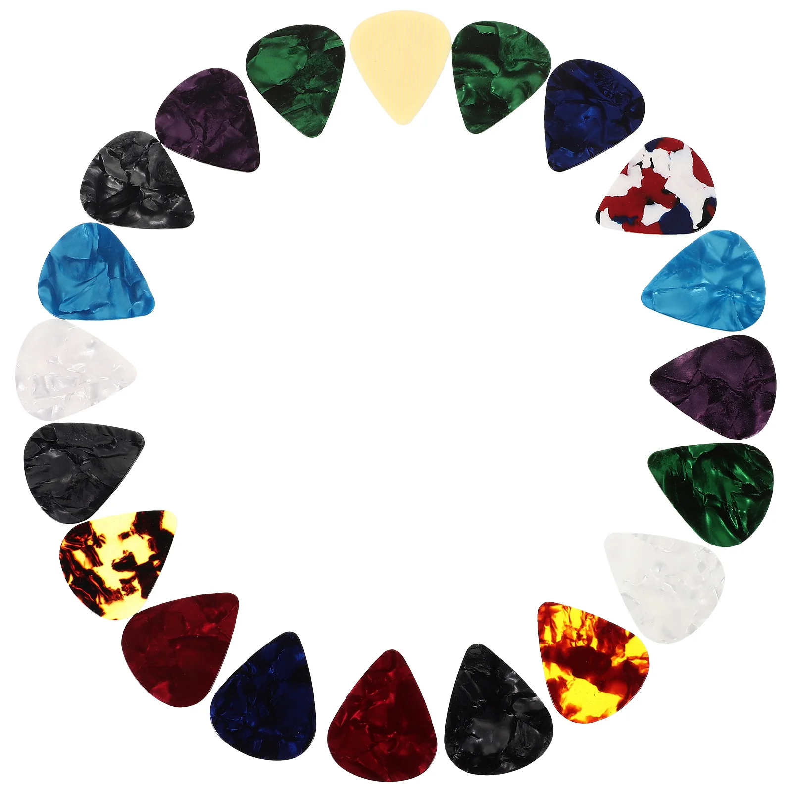 

20 Pcs Colored Guitar Picks Thick Nylon Triangle Ukulele Accessories Kit Lightweight Portable Finger Strumming