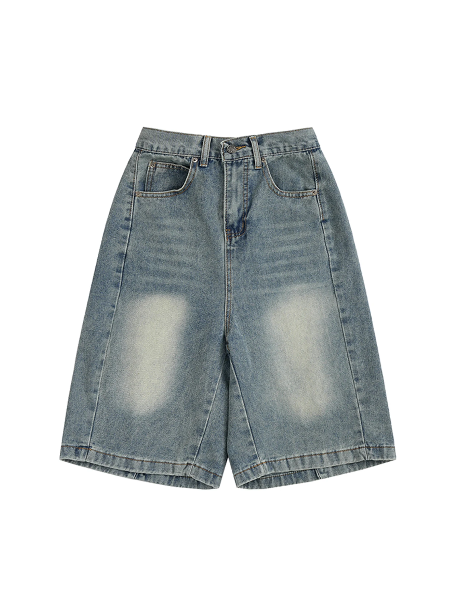 المرأة الأزرق طول الركبة الدنيم السراويل 2000s كاوبوي السراويل خمر Y2k المعتاد صديقها جينس قصير السراويل Harajuku ملابس الصيف #1