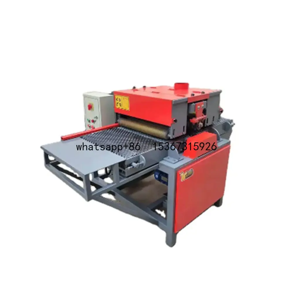 Small semi-automatic feeding multi-blade saw Multi-blade saw for woodworking Sheet material discharge machine