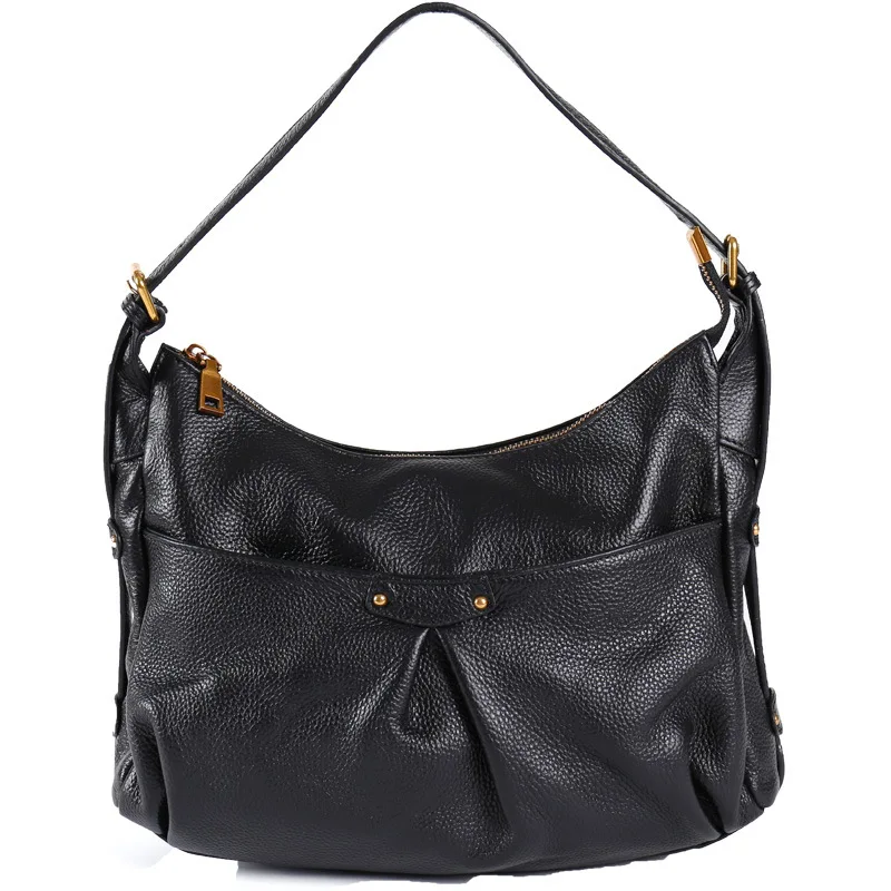 

Genuine Leather 2025 Versatile Korean-Style Fashion Handbags for All Seasons, Women's Single-Shoulder Underarm Hobo Bags