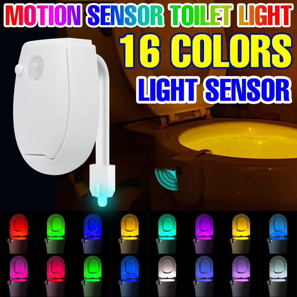 LED Toilet Lamp Smart PIR Motion Sensor Atmosphere light Waterproof Toilet Bowl Seat Backlight WC 7 Colors 3 Modes NightLighting