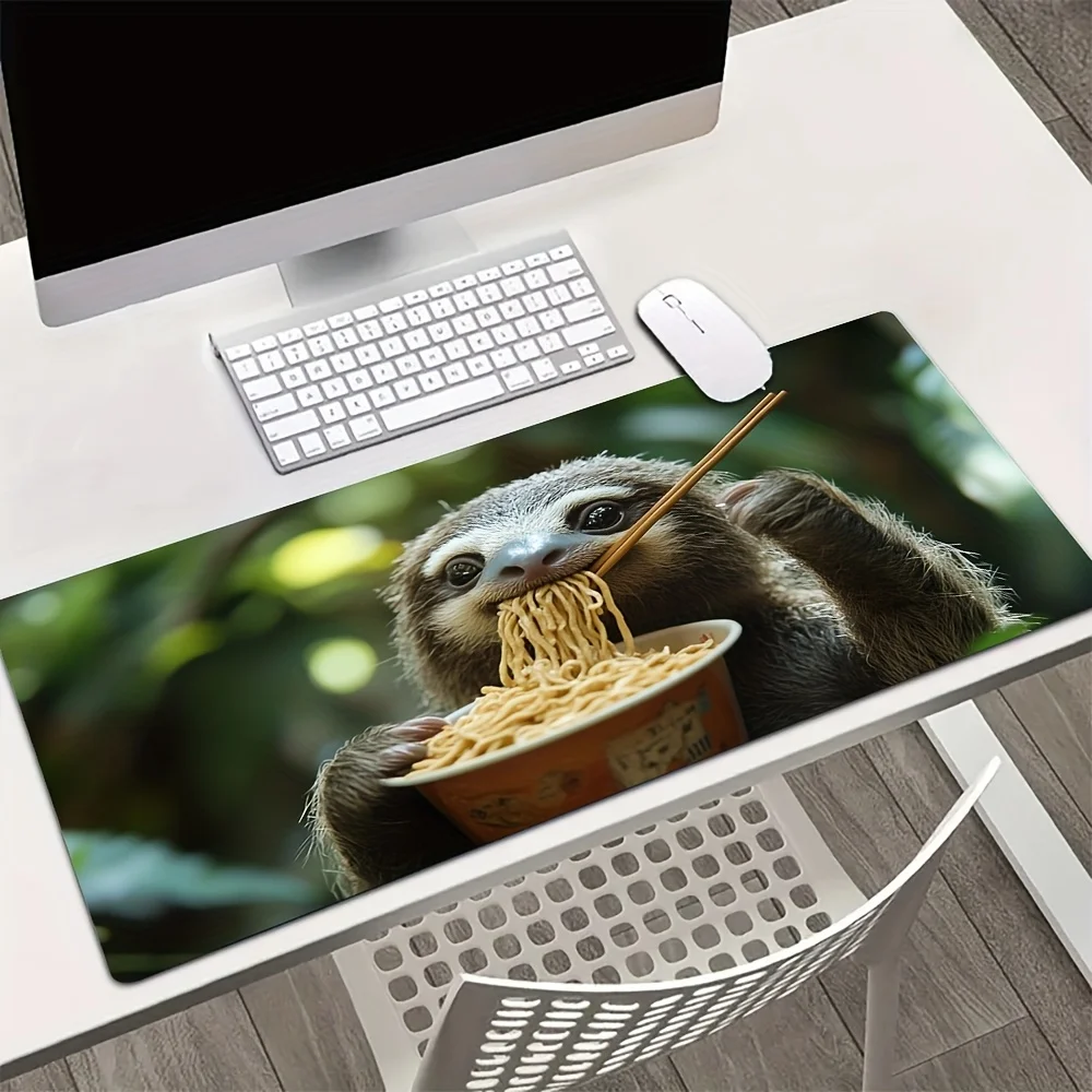 

The gorilla loves ramen mouse pad with an anti-slip rubber base is suitable for office or home computer desktop decoration