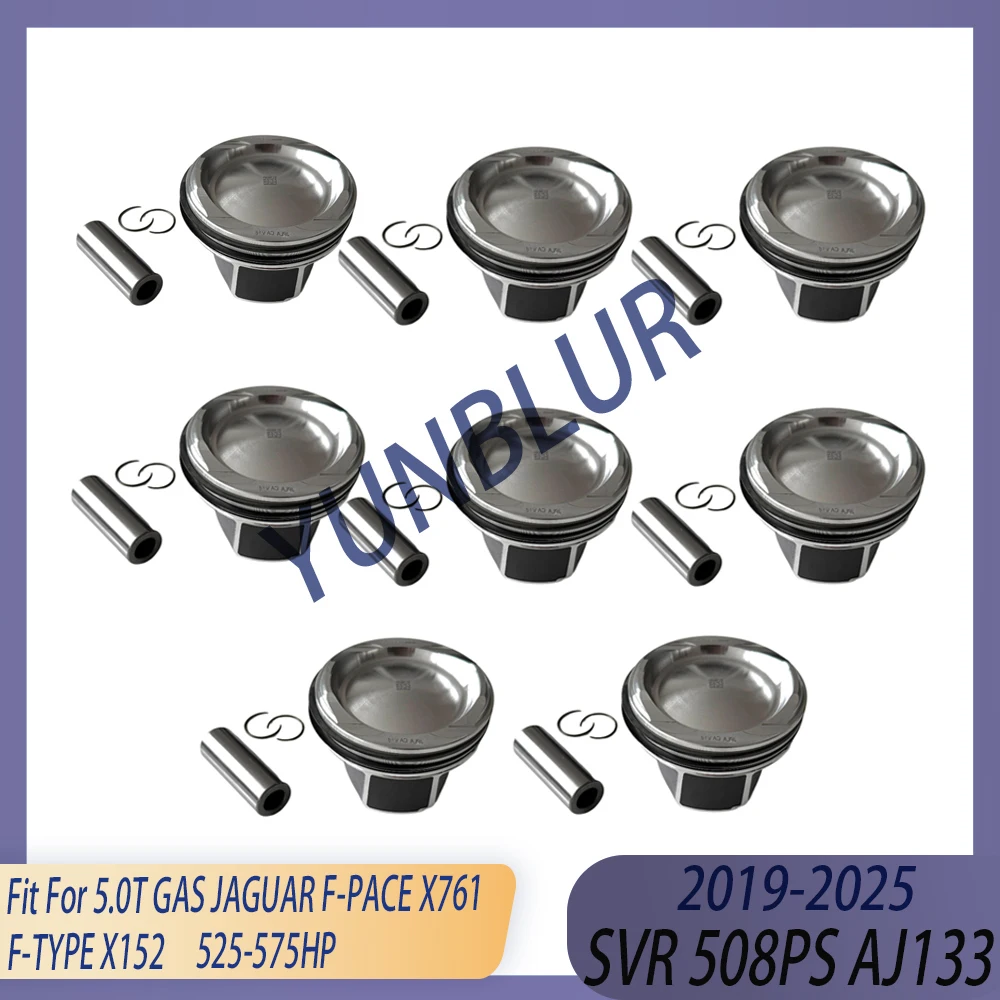 

SVR Engine Piston & Ring Kit Fit 5.0T V8 Gas 508PS AJ133 18-25 For JAGUAR F-PACE X761 F-TYPE X152 5.0T AWD 525-575hp