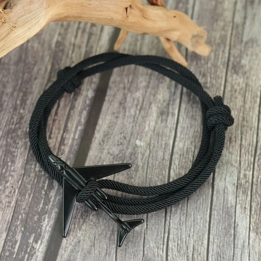 

Noter New 5 Colors Bilayer Aircraft Bracelet Men Sliding Adjustable Grade A 3mm Thin String Braslet Pulseria Hombre Accessories