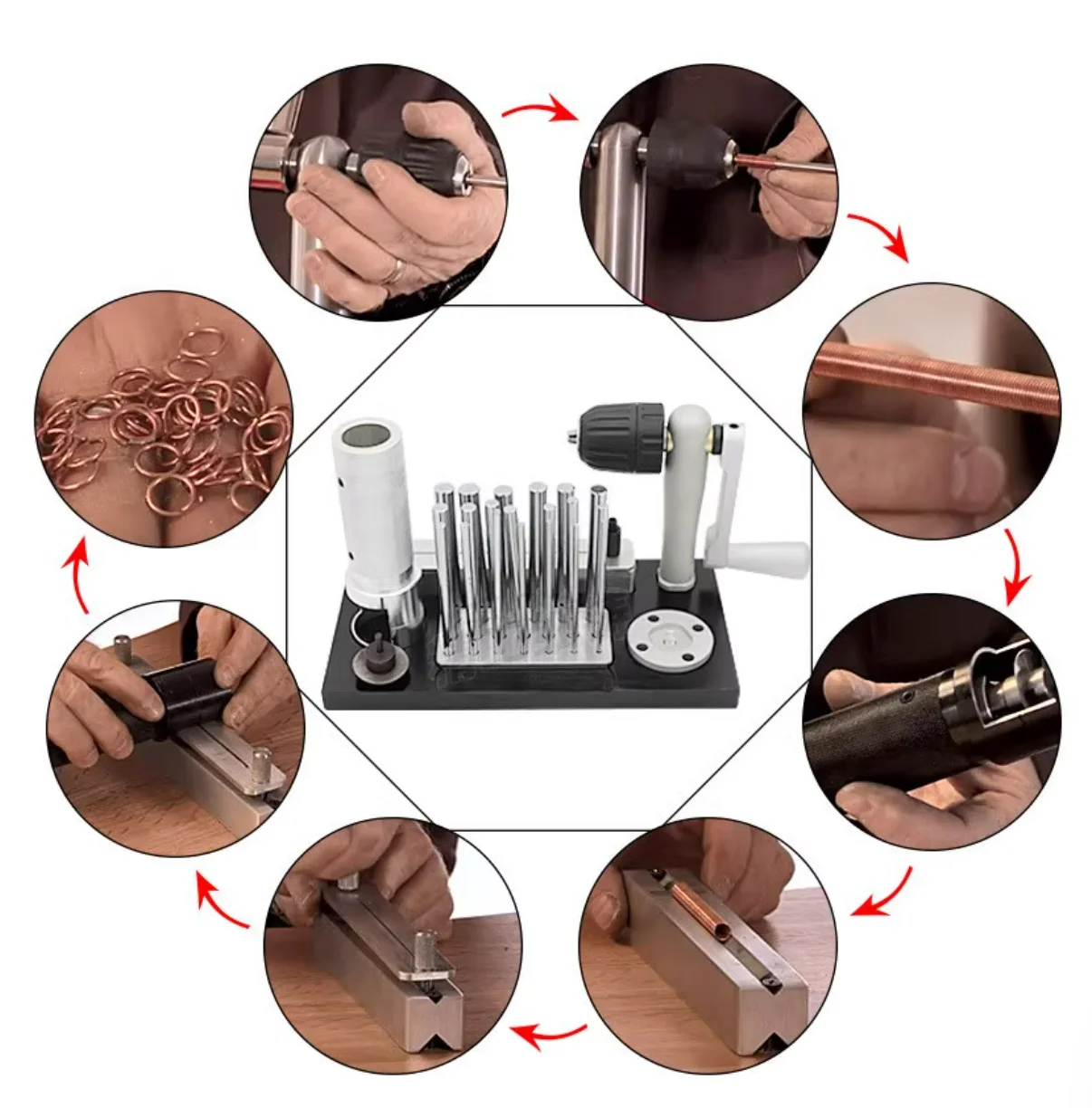 

Машина для изготовления прыжковых колец, инструмент для изготовления ювелирных изделий с режущим лезвием, металлическое кольцо, бывший инструмент для рукоделия, ювелирные изделия своими руками