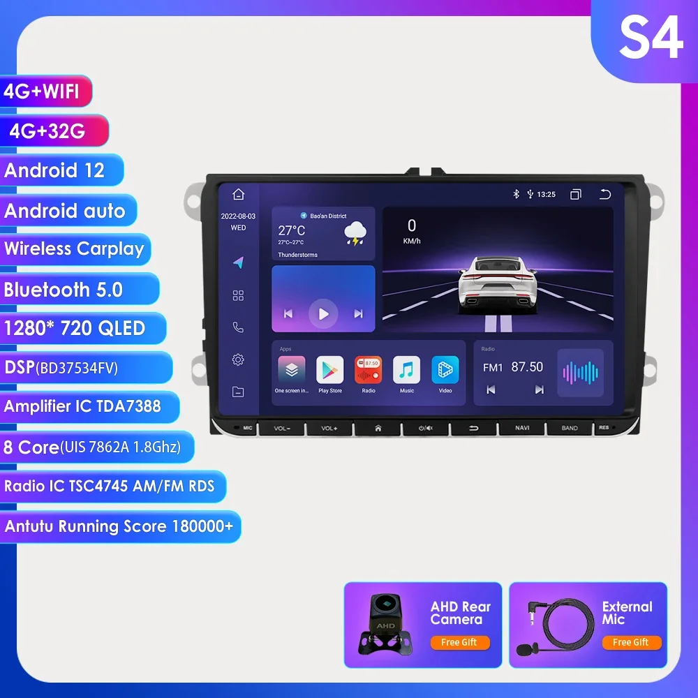 Android Auto Radio Voor Vw Golf 5 Polo Sedan Passat B6 Cc Radio Touran Scirocco Caddy Jetta Skoda Seat Auto Multimedia Audiospeler