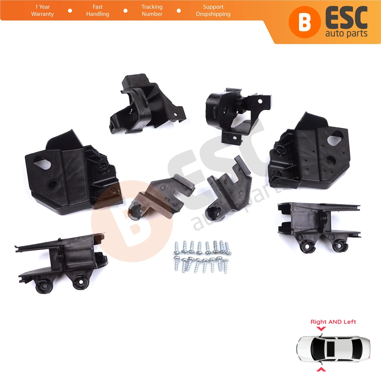 

EHL578 Headlight Holder Mount Repair Bracket Tab Set Left Right Side for Peugeot Rifter Partner K9 2018-On 9824199280 9824198780