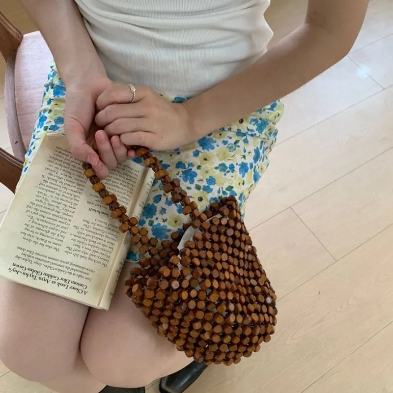 

Fashionable Commuting Versatile Women Woven Bag Retro Shoulder Bag Summer Light Luxury Handmade Beaded Bag