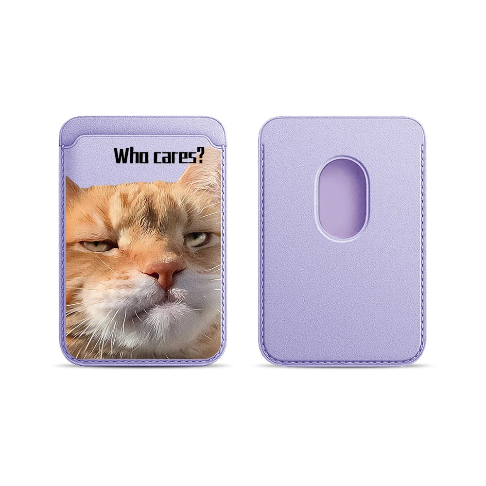 Kreatives Straßenkatzen-Leder-Kartenetui Handy-Kartenhalter für Magnetische Hülle Geeignet für alle iPhone Magsafe Karten-Handy-Rückentaschen – Detail 8