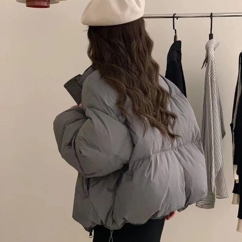 New Women's Puff Model Down Cotton Jacket Autumn Winter Stand-up Collar Short Cotton Clothing Female Korean Parker Outerwear