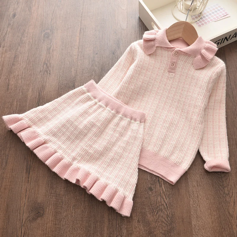 Bear Leader New Autumn Winter Girls Sweater Dress Kids Cloths Children Children Sweater Suit for Girls Knitted Christmas Dress