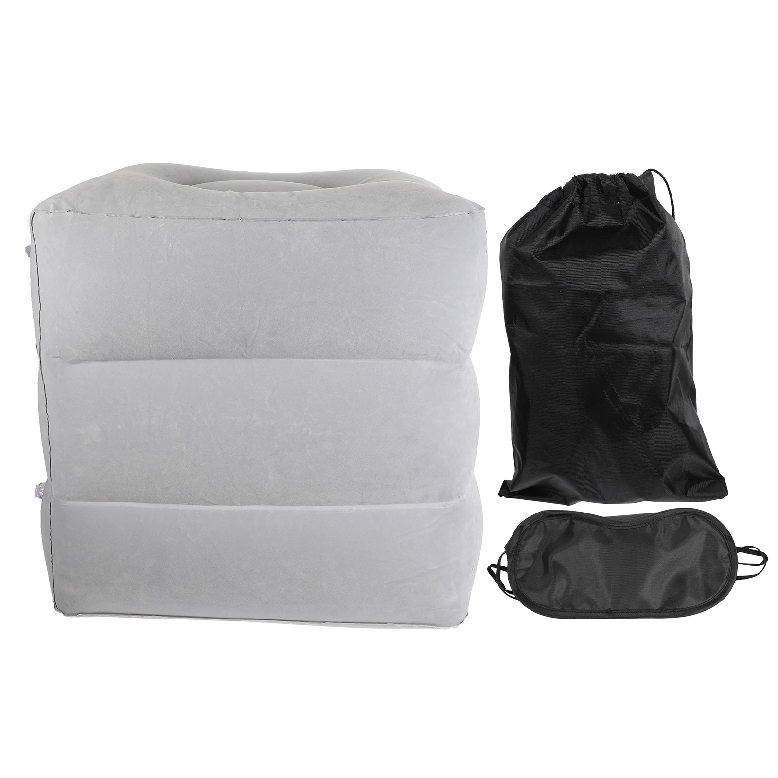 1pc poggiapiedi gonfiabile cuscino da viaggio pieghevole regolabile materiale floccato in PVC sgabello elevabile mobili da esterno