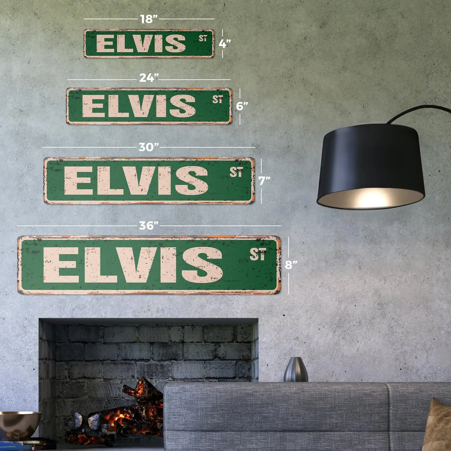 Vintage Aluminum Street Sign Childrens Name Room Metal Sign rustic metal tin | Indoor/Outdoor | 18