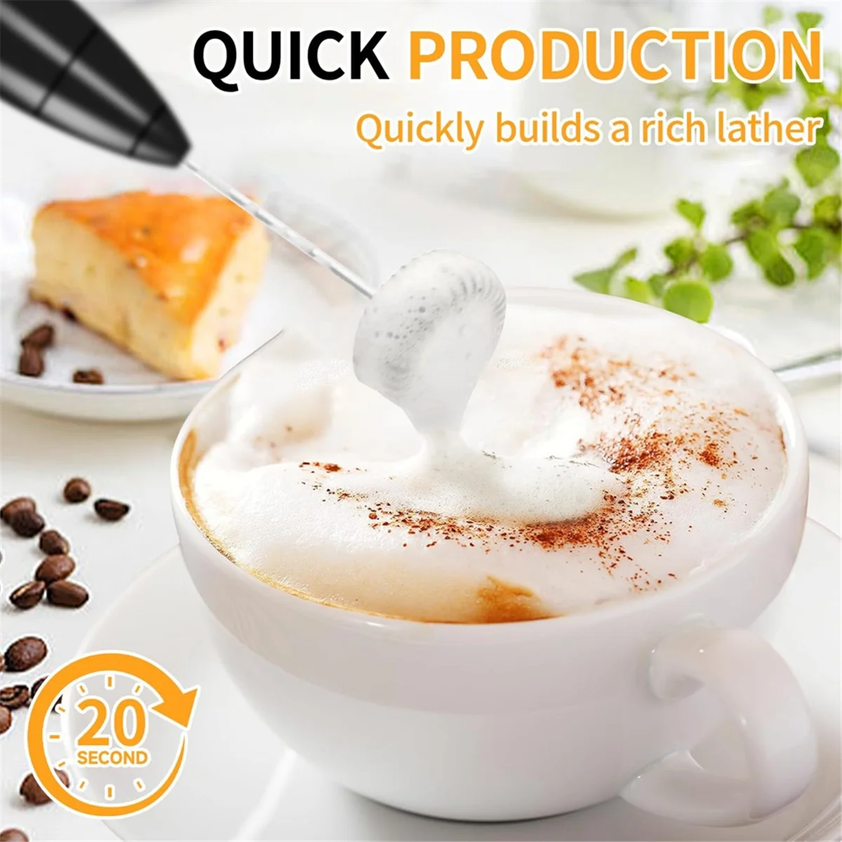 A62K 거품기 충전식, 전기 거품기 휴대용 커피 거품 제조기, 스테인리스 스틸 스탠드