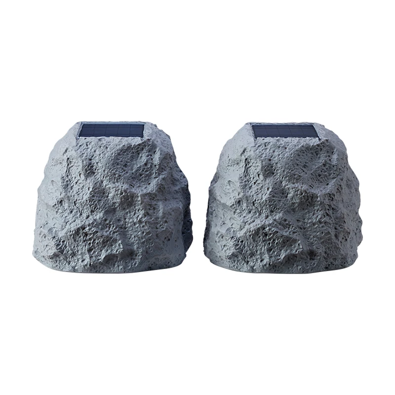 

ST05 Set Of 2 Weatherproof Blue-tooth Switchable Color Rock Speakers Solar Assisted Charging For Yard Patio Living Space