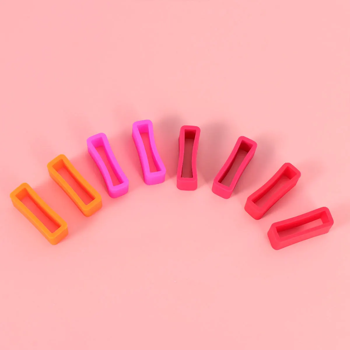

8pcs Silicone Watch Band Loop Replacement Smooth Durable Adjustable For Men Women 20Mm Multicolor Orange Rosy Pink Red