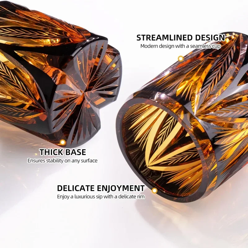 Golden Feather Whiskey Crystal Cup Luxury Wineware Wine Tasting Glasses Gifts Chivas Brandy Scotch Whisky Tumbler Dropshipping