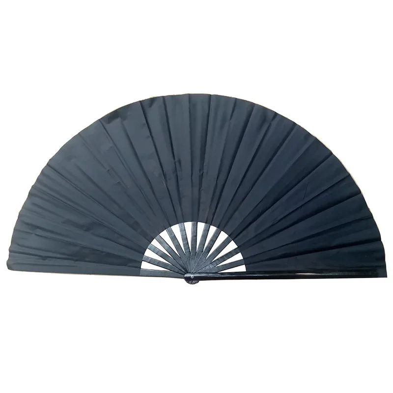 49cm Big Tai Chi Fan Bamboo Kung Fu Chinese Wushu Shaolin Wudang Martial Arts Equipment Silk Fabric Surface Sichuan Opera Face