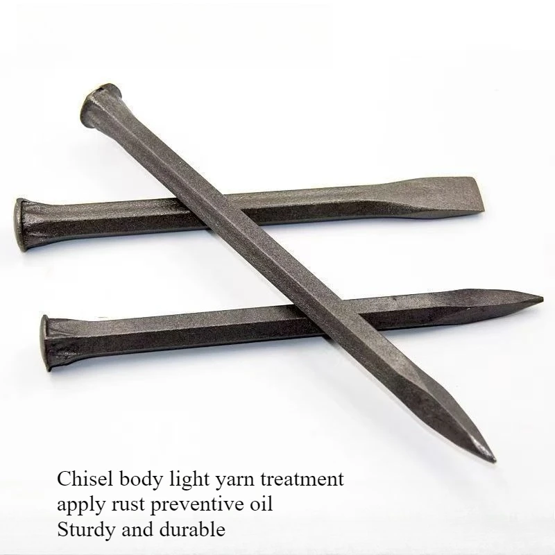 Flat Headed Chisel Set For Stonemason Stone Breaking Tool Manual Cement Chisel Pointed Chisel